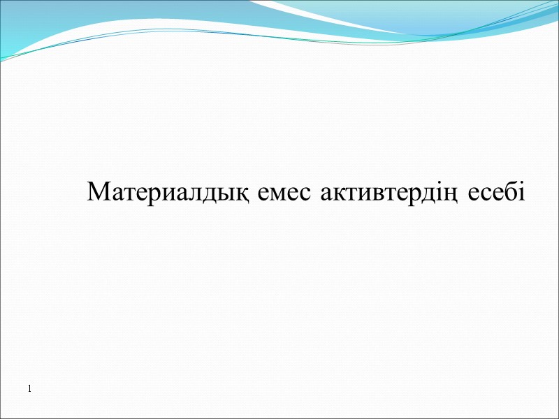 Материалдық емес активтердің есебі